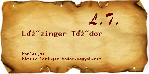 Lézinger Tódor névjegykártya
